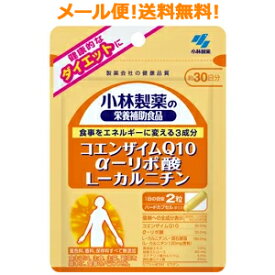 10/25限定！最大100%Pバック＆全品2％OFFクーポン!【∴メール便送料無料！！】　小林製薬の栄養補助食品　コエンザイムQ10　α-リポ酸　L-カルニチン　60粒（約30日分）※キャンセル不可