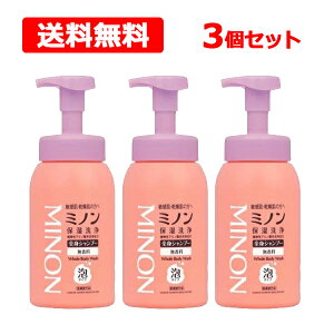 【送料無料・3個セット】第一三共ヘルスケア【医薬部外品】 ミノン 全身シャンプー泡タイプ 本体ボトル 500ml 敏感肌 肌あれ防止保湿 乾燥 弱酸性 低刺激 無香料 MINON