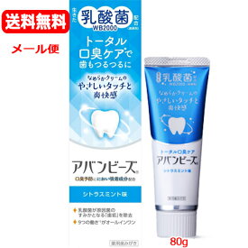 【医薬部外品】【メール便 送料無料】【わかもと製薬】アバンビーズ トータル口臭ケア シトラスミント味　80g乳酸菌配合　薬用成分配合　口臭ケア