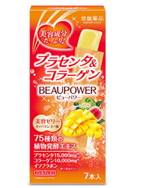 【常盤薬品工業】　BEAUPOWER　（ビューパワー）プラセンタ・コラーゲンゼリー グァバマンゴー風味10g×7包　【1箱】