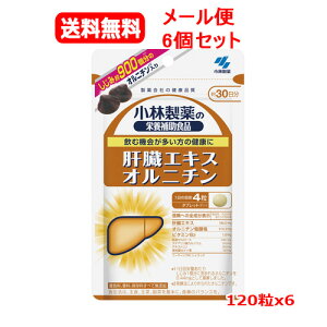 【メール便 6個セット 送料無料】【小林製薬】 栄養補助食品 肝臓エキスオルニチン 120粒x6