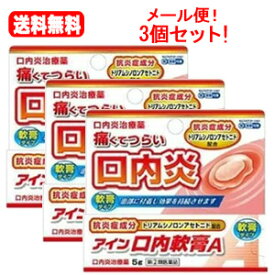 【第(2)類医薬品】【メール便対応！送料無料・3セット】アイン口内軟膏A5g×3個セット　【小林薬品工業】