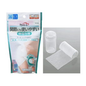 【玉川衛材】【ケアハート】関節にも使いやすい伸縮包帯LLサイズ（ひざ・太もも）＜約7.5cm×5m（伸長時）＞