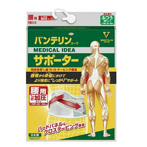 【興和新薬】バンテリンコーワサポーター腰用しっかり加圧タイプふつうMサイズブルーグレー男女共用1枚入