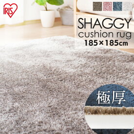 ラグ カーペット ラグマット おしゃれ 北欧 厚手 185×185cm 正方形 四角 もっちりラグ カーペット ホットカーペット対応 グレージュ ACRS-1818 アイリスオーヤマ[SA]