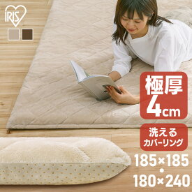 ラグ おしゃれ 洗える 北欧 2畳 3畳 リビング カバー 185 240 厚手 キルト 滑り止め ラグマット カーペット 絨毯 お手入れ 簡単 正方形 長方形 暖かい 冬用 らぐ こたつ敷き布団 極厚 アイリスオーヤマ ORG-V1818 ORG-V1824[SA]