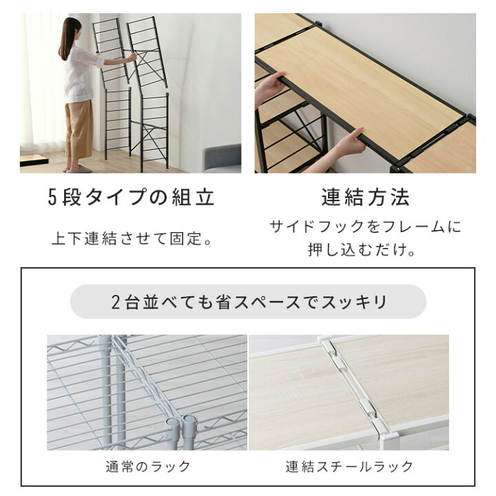 楽天市場】スチールラック 3段 5段 幅36 幅56 幅76 キッチン リビング 