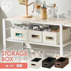 収納ボックス おしゃれ 収納ケース アイリスオーヤマ 幅17.5 奥行32.5 高さ13 収納 ボックス 取っ手付き 組み立て簡単 クローゼット 押入れ収納 キッチン収納 メタルラック スチールラック 一人暮らし 新生活 浅型 SB-17S *[SA]