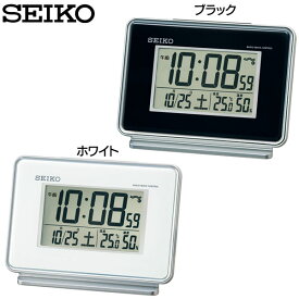 《エントリーで最大17倍★25日限定》時計 目覚まし時計 電波 SEIKO おしゃれ 置き デジタル 電波 電波目覚まし時計 SQ767K SQ767W 置き時計 置時計 目覚まし アラーム インテリア 一人オフィス 新生活 卓上 電波時計 ブラック ホワイト セイコー 【D】【HD】