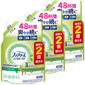 【単品・セット】消臭スプレー 除菌スプレー 詰替え ファブリーズW除菌 ほのかな緑茶の香り つめかえ用特大サイズ 640ml 消臭剤 詰め替え 大容量 車 トイレ お部屋 衣類・布製品 P&G 単品 3個