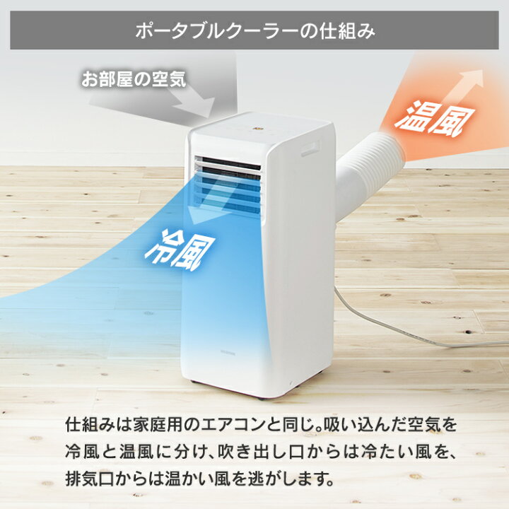 楽天市場】ポータブルクーラー2.2kW IPA-2202G ホワイト送料無料 