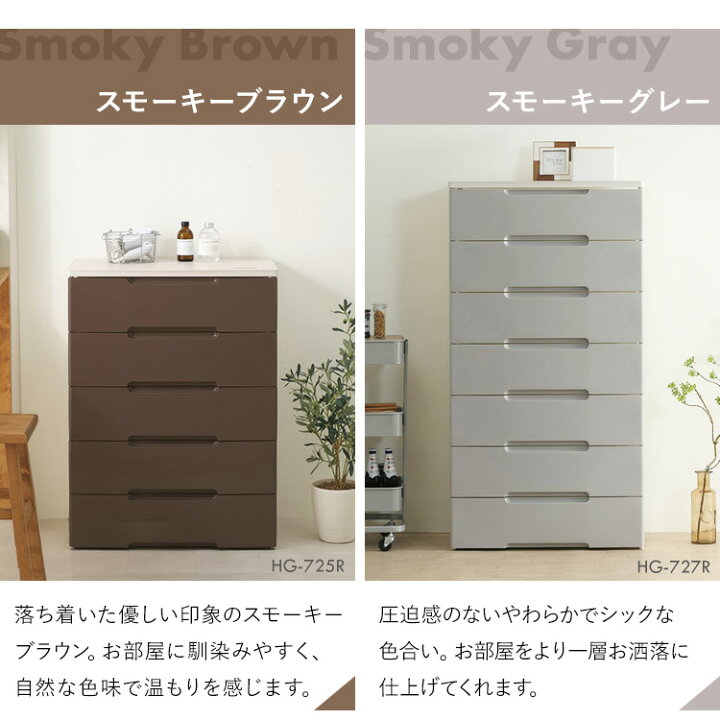 楽天市場】チェスト タンス 7段 幅55.2cm ウッドトップチェスト HG 