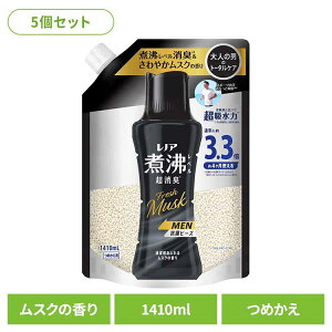 【5個セット】洗濯 消臭 抗菌 ビーズ ニオイ レノア煮沸レベル消臭抗菌ビーズMEN 清潔感あふれるムスクの香り つめかえ用 超特大 1410ml ピーアンドジー 消臭ビーズ 抗菌ビーズ まとめ買い 吸