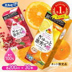 【賞味期限：2024年5月9日】【訳あり】 フルーツビネガー 紙パック 200ml 30本 りんご酢 ぎゅっと果実＋酢 200ml 無添加 ザクロ 果実酢 酢 果汁100％ リンゴ酢 果実 無添加 少容量 エルビー ざくろミックス 白ぶどう ピーチミックス レモン＆オレンジ フードロス D】