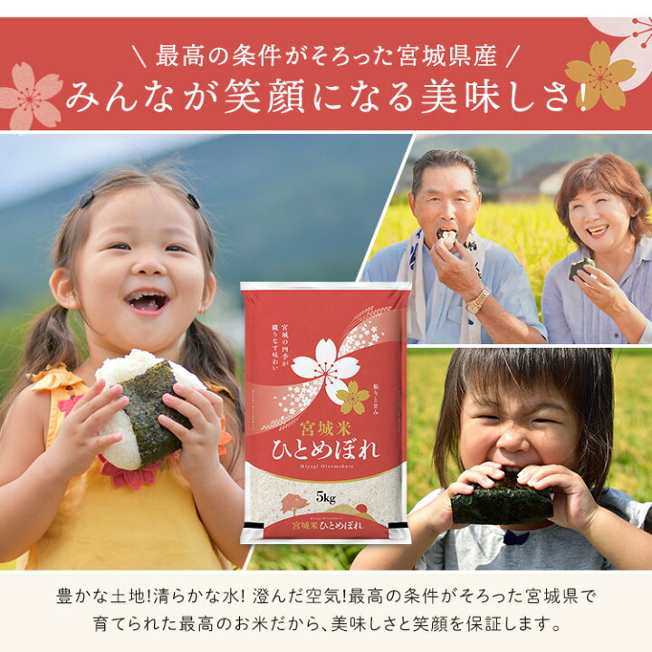 楽天市場】米 30kg (5kg×6袋) 令和7年産 宮城県産 ひとめぼれ 一等米 