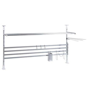 \在庫限り/突っ張り棚 キッチン つっぱり棚2段90cmお買得セット TP2-90K送料無料 つっぱり棚 突っ張り棚 つっぱり収納 突っ張り収納 ステンレス キッチン収納 キッチン 台所 収納 田窪工業所