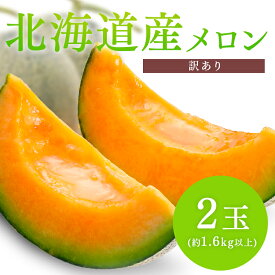 【訳あり】北海道産赤肉メロン2玉（1玉約1.3kg以上） メロン 北海道 産地直送 赤肉 フルーツ 優 秀 訳あり 旬 ご自宅 【TD】 【代引不可】