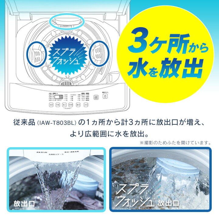 楽天市場】全自動洗濯機 8kg IAW-T804E送料無料 洗濯機 8kg 全自動 