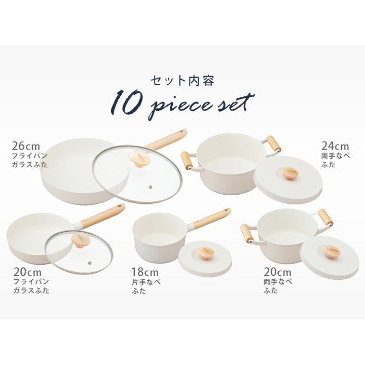 楽天市場】フライパン セット 鍋 10点セット LUO-SE10W LUO-SE10G  