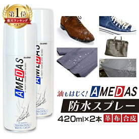 【2本セット】アメダス 防水スプレー 420ml 防水 スノーボードウエア 大容量 防水スプレー 雨 雪 撥水 防汚 手入れ メンテナンス スキーウエア スケート 保護 フッ素 スプレー 皮革 革 おしゃれ COLUMBUS