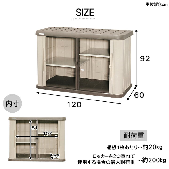 楽天市場】物置 おしゃれ 屋外 小型 HL-1200W 屋外物置 ホームロッカー 