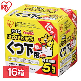 【16箱セット】カイロ 貼るぽかぽか家族くつ下用 240足（15足×16箱） 貼る 寒さ対策 あったか グッズ 冷え 使い捨てカイロ 使い捨て アイリスオーヤマ　使い捨てカイロ 使い捨て カイロ 靴下 避難 防災 レジャー スポーツ観戦 足の冷え 通勤通学