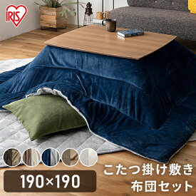 こたつ 掛布団×敷布団 正方形 2点セット こたつ布団 敷き布団 掛け布団 セット 洗える 抗菌 防臭 掛布団 敷布団 ホットカーペット カバー マット ベロア ジャガード 掛布団 リバーシブル あったか 暖かい シンプル おしゃれ アイリスオーヤマ