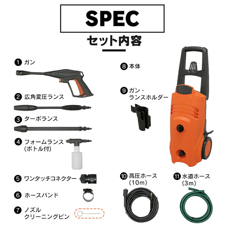 楽天市場】[最大400円OFFクーポン/新生活フェア]高圧洗浄機 家庭用 高 