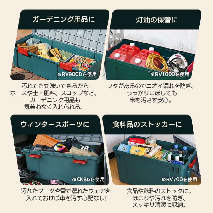 楽天市場】コンテナボックス 蓋付き 収納ボックス アウトドア 車 車載 