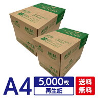 [SALE★10%OFF] コピー用紙 A4 5000枚 (500枚×10冊) グリーン購入法適合 再生紙 無地 まとめ買い 箱買い…