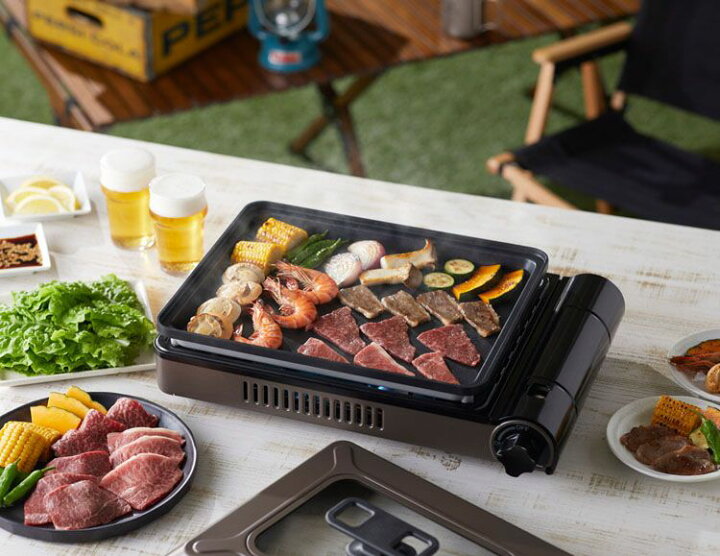 楽天市場】カセットガスホットプレート 焼き上手さんβ ブラウン CB-GHP 