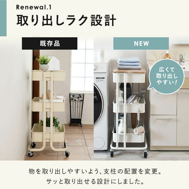 楽天市場】キッチンワゴン 天板付き キャスター付き キッチン 収納 