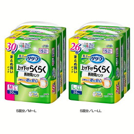 [100円OFFクーポン/くらしにプラス] 花王 大人用おむつ 介護 【2個セット】リリーフ上げ下げらくらくパンツ Kao リリーフ 紙オムツ 尿取りパット 介護パンツ 失禁用パッド 自分ではける 強力消臭 5回分 M〜L ／L〜LL
