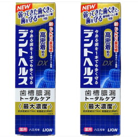 【2本セット】歯磨き粉 歯槽膿漏 薬用成分 デントヘルス 薬用 ハミガキ DX メディカルクリーンハーブ 85g 歯みがき粉 ハミガキ粉 高濃度フッ素 歯ぐき出血 口臭・むし歯予防 トータルケア 医薬部外品 LION