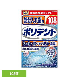 ポリデント 入れ歯 洗浄剤 爽快実感部分入れ歯用ポリデント 108錠 ポリデント ぽりでんと HALEON 入れ歯洗浄剤 部分入れ歯 洗浄剤 発泡 消臭 義歯 洗浄