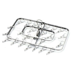 ピンチハンガー ステンレス 24ピンチ 折りたたみ コンパクト タオル ハンガー 洗濯ハンガー 物干しハンガー 洗濯物干し 屋外 ピンチ 室内物干し 部屋干し 室内干し 洗濯バサミ 下村企販 からみにくいステンレスハンガー 26448 *