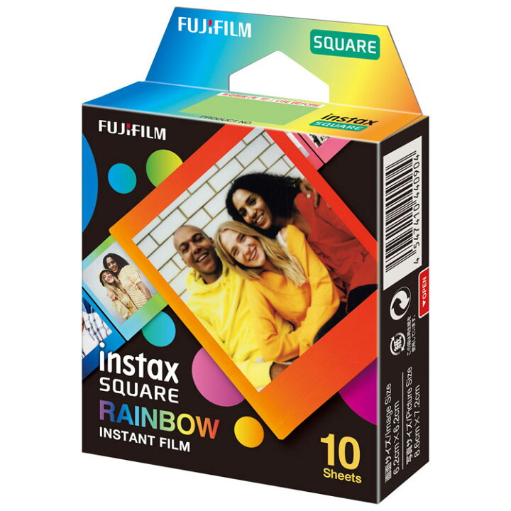 楽天市場】スクエアフォーマットフィルム instax SQUARE レインボー 10 