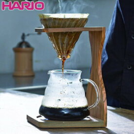 コーヒーサーバー V60 オリーブスタンドセット VSS-1206-OV コーヒーメーカー ドリッパー ポット 耐熱ガラス セット オリーブ coffee ハリオ お洒落 ナチュラル 木製 HARIO【D】