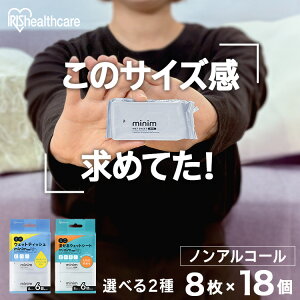 【3個セット】ウエットティッシュ ノンアルコール 携帯 トイレに流せる ミニウェットティッシュ ミニ流せるウェットシート minim 8枚入×6個 PWT-6PN POF-6PN おしりふき minim ミニム 持ち運び大人