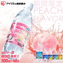 【白桃・ラムネ風味新登場！】 炭酸水 500ml 送料無料 48本 (24本×2ケース) 強炭酸水 アイリスオーヤマ クリスタルスパーク レモン ピーチ サイダー フレーバー 無糖 カロリーゼロ ソーダ スパークリング 割り材 まとめ買い *