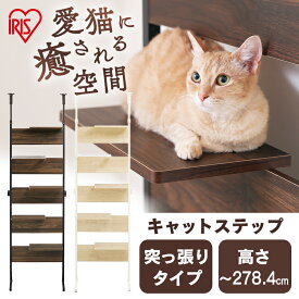 キャットステップ CATS-68 ライトナチュラル ウォールナット送料無料 猫 ねこ ネコ キャットウォーク キャットステップ キャットタワー キャットロード 突っ張り 壁 壁面 おしゃれ 省スペース アイリスオーヤマ