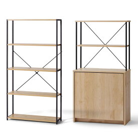 【設置サービス対象】新生活 家具 2点セット 一人暮らし 棚 ラック 4段 シェルフ オープンラック 本棚 ゴミ箱 分別 ダストボックス 棚付き 収納 おしゃれ 北欧 木目調 ナチュラル インテリア 奥行 スリム スペパ アイリスオーヤマ ひとり暮らし * 【HS】