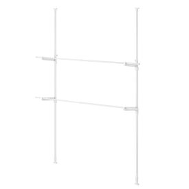 《SALE★12%OFF》＼レビュー4700件突破／室内物干し 洗濯物干し 突っ張り 室内 省スペース 幅110〜190cm 高さ190〜260cm 伸縮自在 2段 大容量 簡単設置 部屋干し 室内干し 窓 窓枠物干し 花粉 物干し 新生活 アイリスオーヤマ MW-W260N MW-260NR * [2605SO]