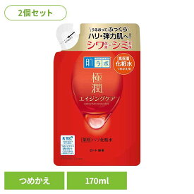 【2個】肌ラボ 極潤 化粧水 詰め替え 薬用ハリ化粧水 詰替え用 170ml スキン フェイス 研究 ビューティ コスメ トラブル 解消 シワ シミ 改善 ロート製薬