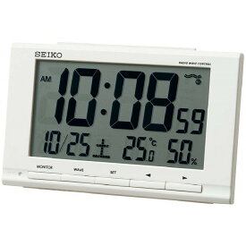 セイコー電波目覚まし時計 ホワイト SQ789W時計 クロック 置き時計 デジタル カレンダー 温度計 湿度計 インテリア セイコークロック 【D】【B】