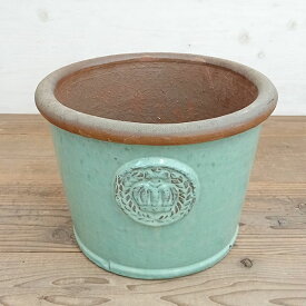 （わけあり特価）釉薬鉢：プロヴァンスワン　直径34×高さ26cm　セラドン（緑青）
