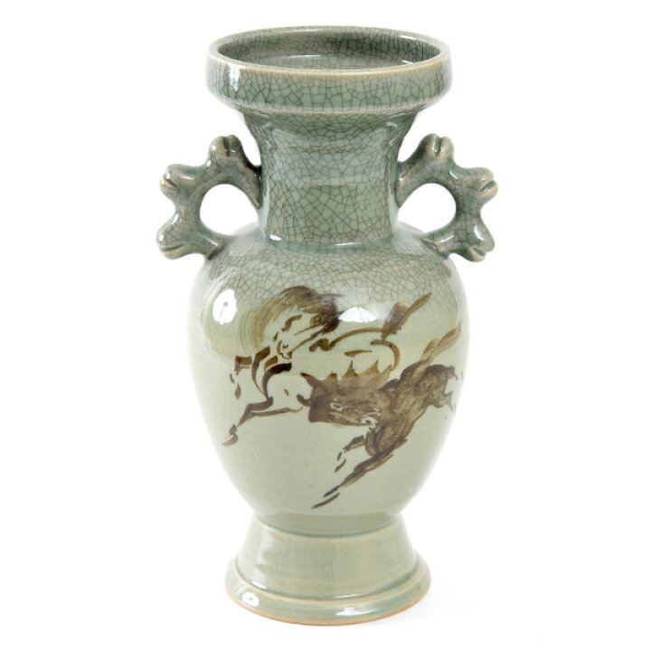 楽天市場】大堀相馬焼 松永窯 耳付き花瓶(中) 約12cm×約24cm 陶器 