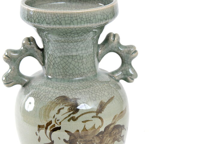 楽天市場】大堀相馬焼 松永窯 耳付き花瓶(中) 約12cm×約24cm 陶器 