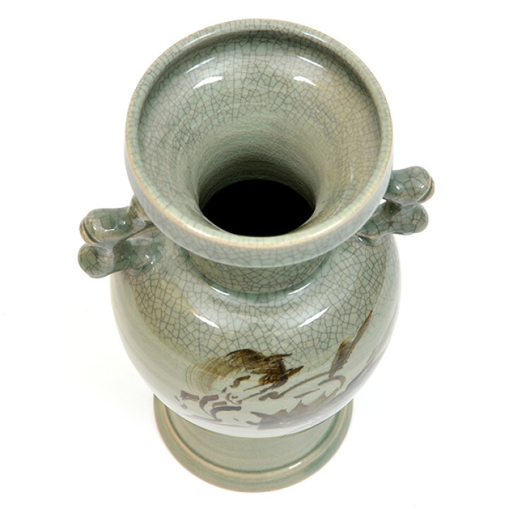 楽天市場】大堀相馬焼 松永窯 耳付き花瓶(中) 約12cm×約24cm 陶器 