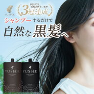 白髪染め YUSEEK ユーシーク クリームシャンプー 白髪 ナチュラルブラック ダークブラウン（YUSEEK cream…
